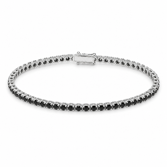 Brățară din aur alb de 18K cu diamante negre