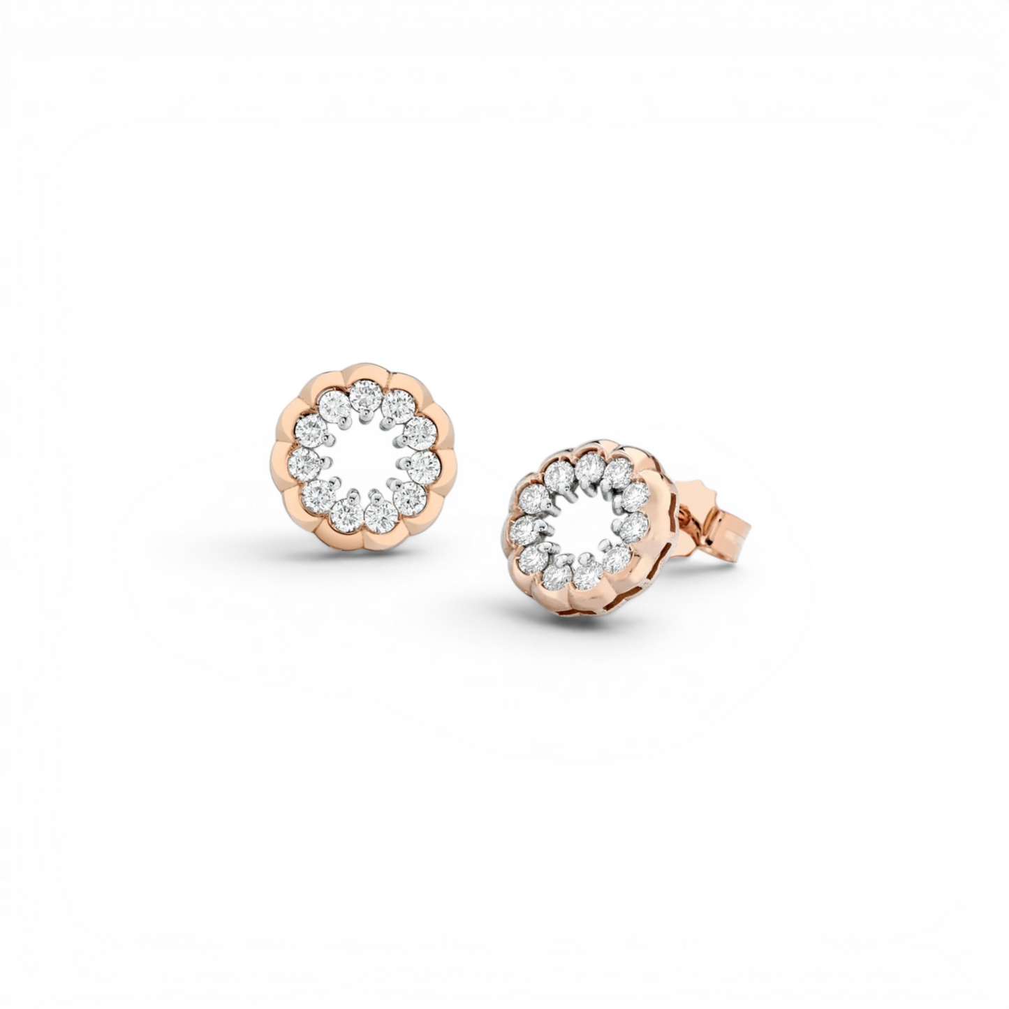 18k Gold Earrings with Diamonds