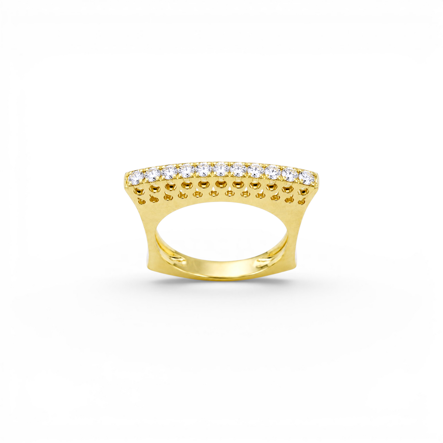 Inel din aur galben de 18K cu diamante