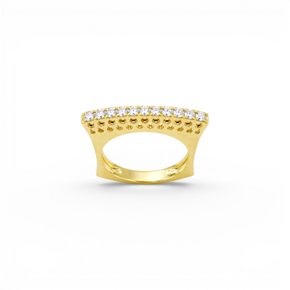 Inel din aur galben de 18K cu diamante