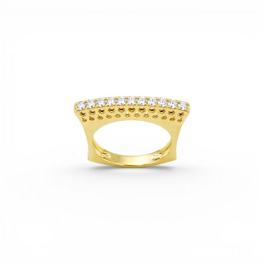 Inel din aur galben de 18K cu diamante