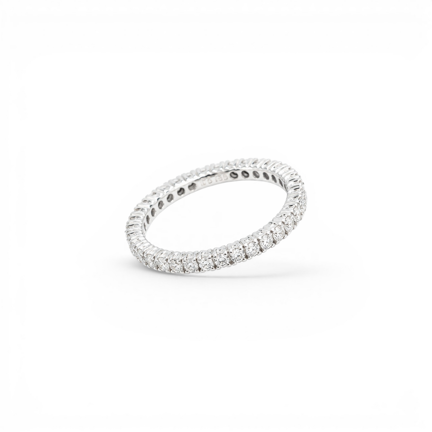 Inel tennis alb de 18K