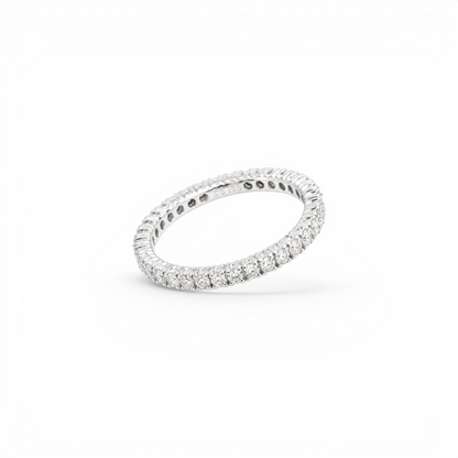 Inel tennis alb de 18K