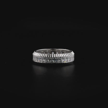 Verighetă ICON din aur cu cubic zirconia alb