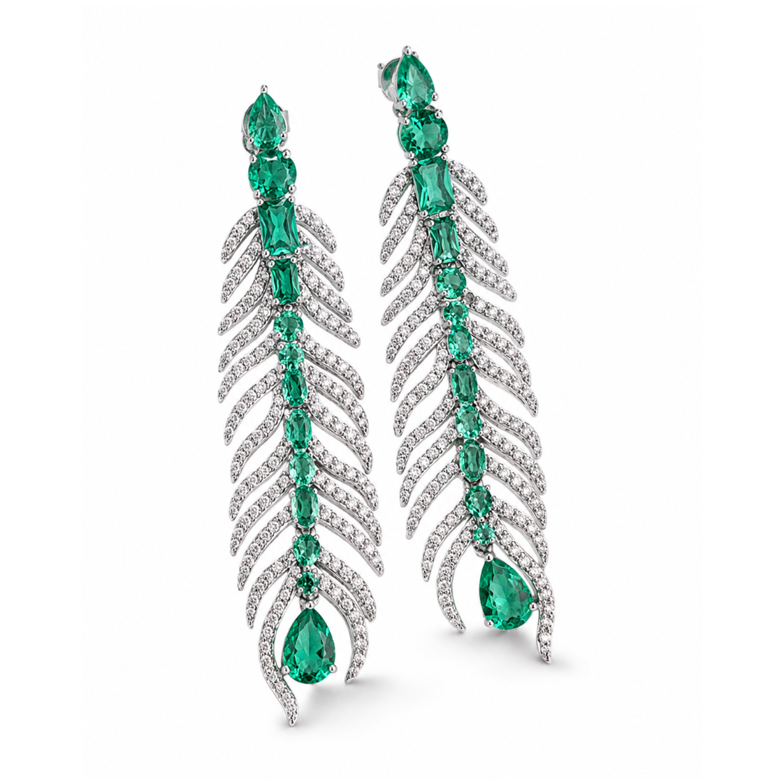 Cercei argint ''Pavone Verde''