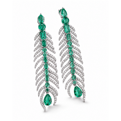Cercei argint ''Pavone Verde''