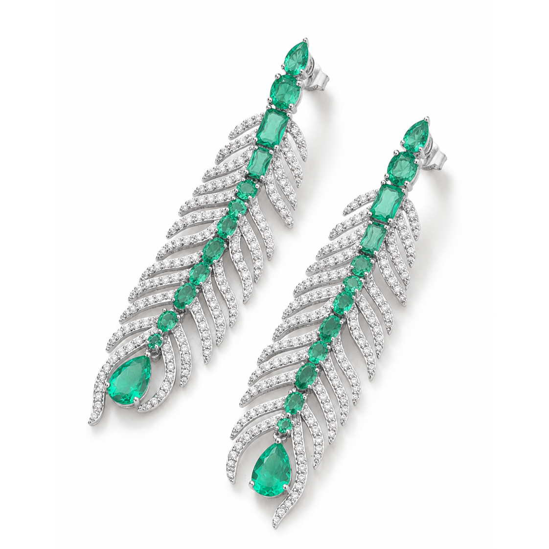 Cercei argint ''Pavone Verde''