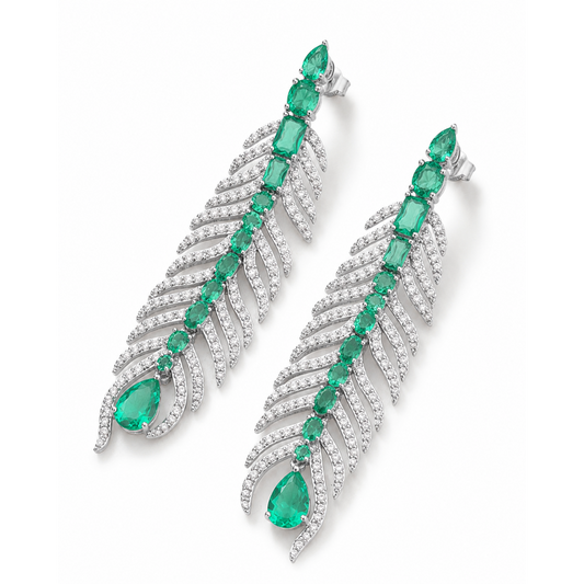Cercei argint ''Pavone Verde''