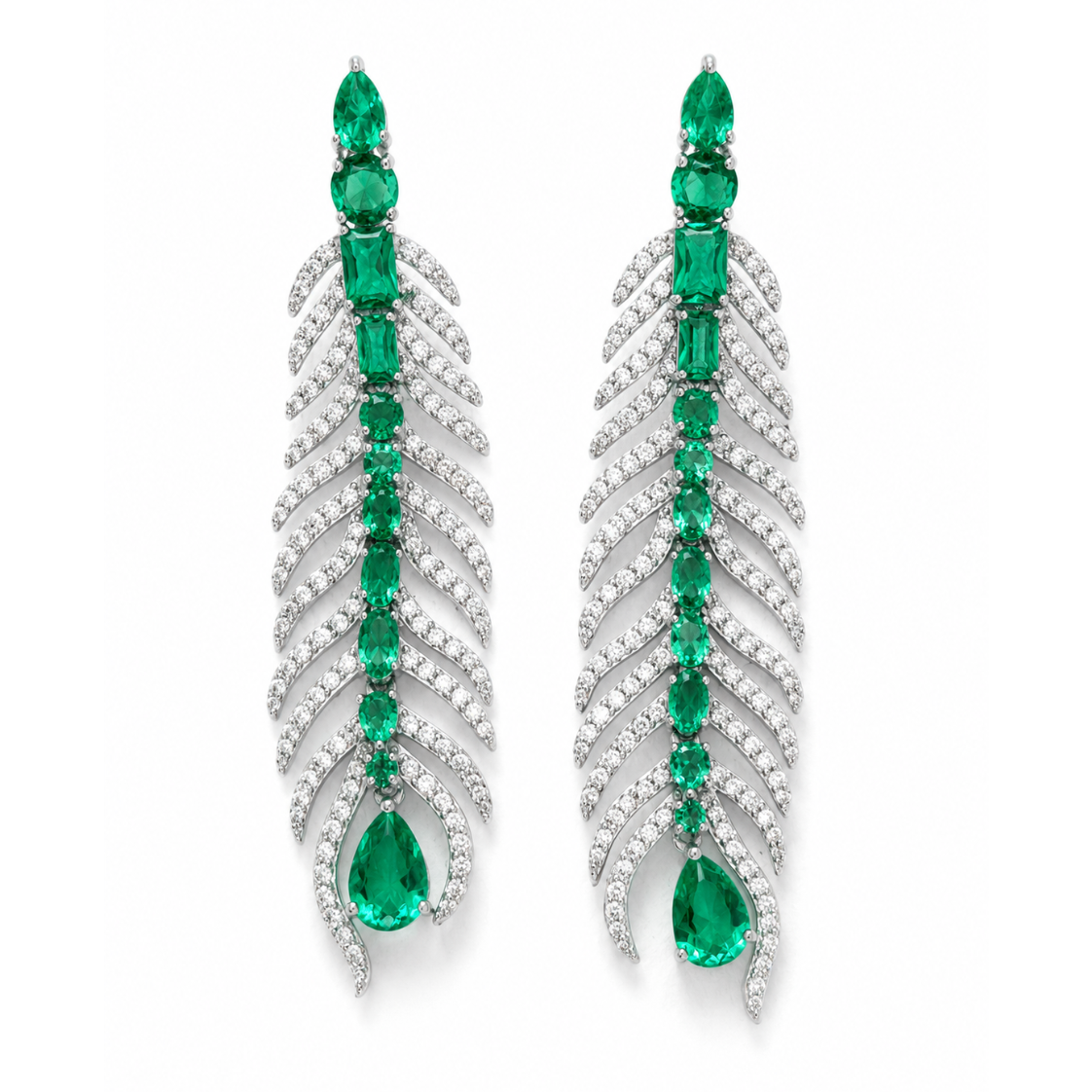 Cercei argint ''Pavone Verde''