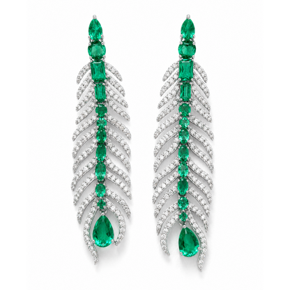 Cercei argint ''Pavone Verde''