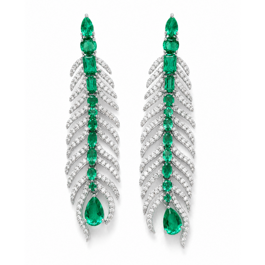 Cercei argint ''Pavone Verde''