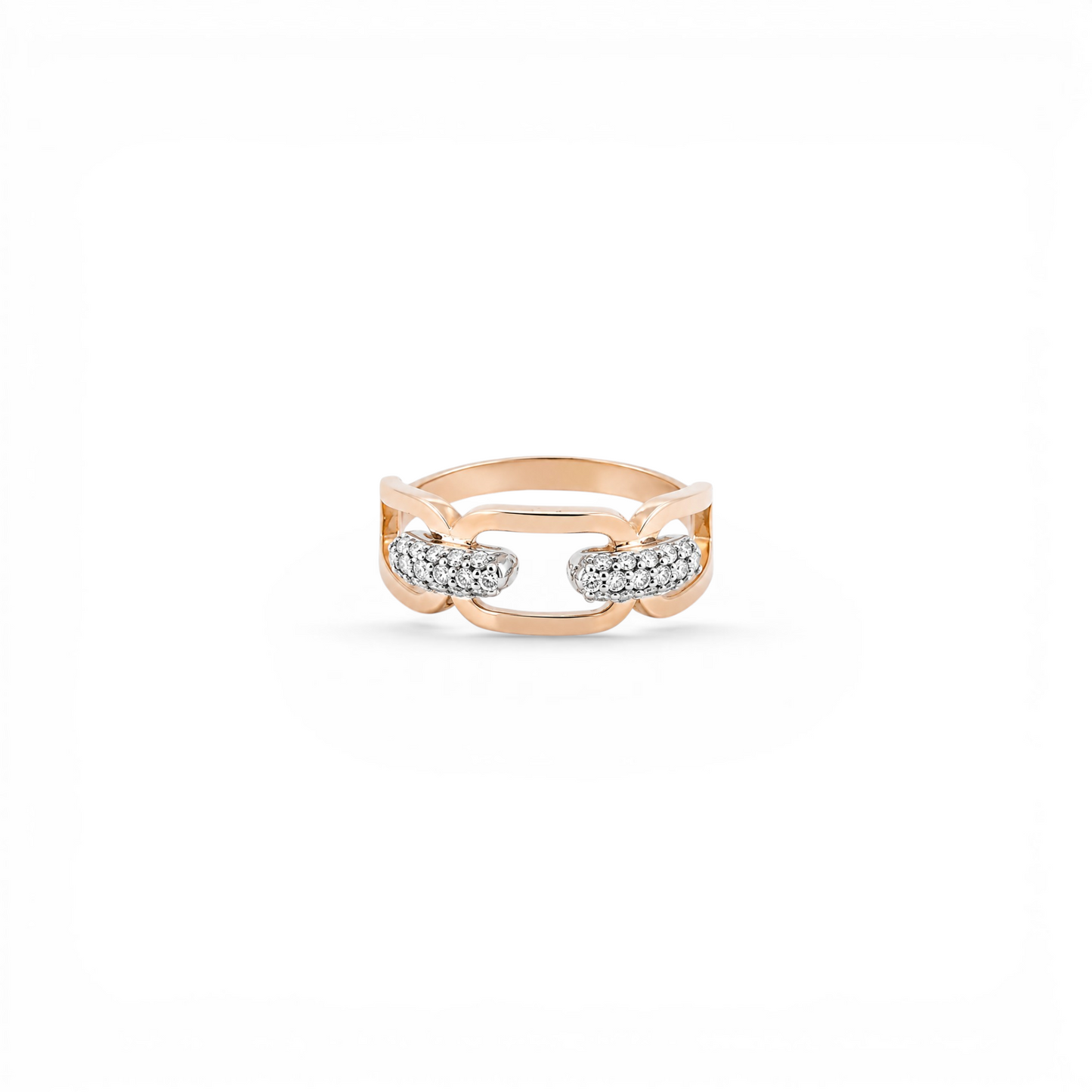 Inel din aur roz de 18K cu diamante