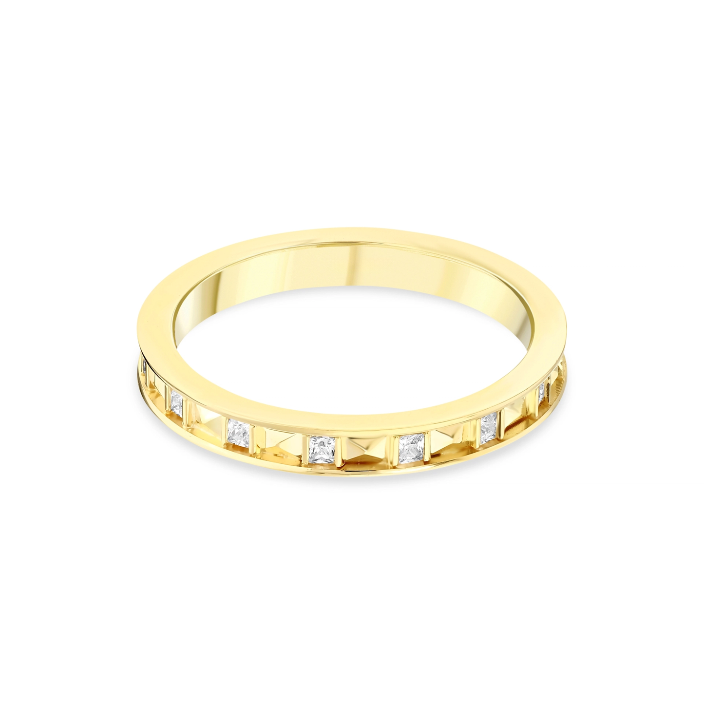 Verighetă ICON din aur cu cubic zirconia alb