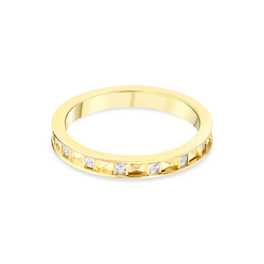 Verighetă ICON din aur cu cubic zirconia alb