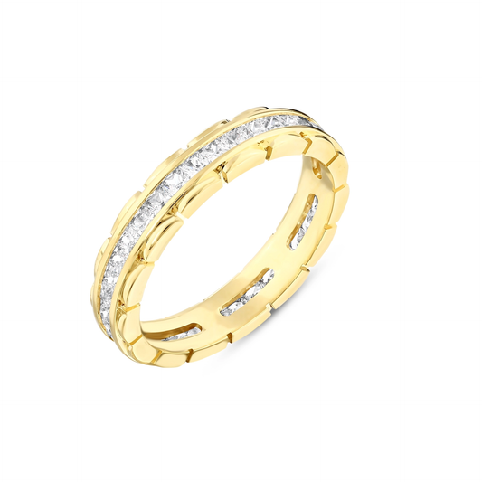 Verighetă ICON din aur cu cubic zirconia alb