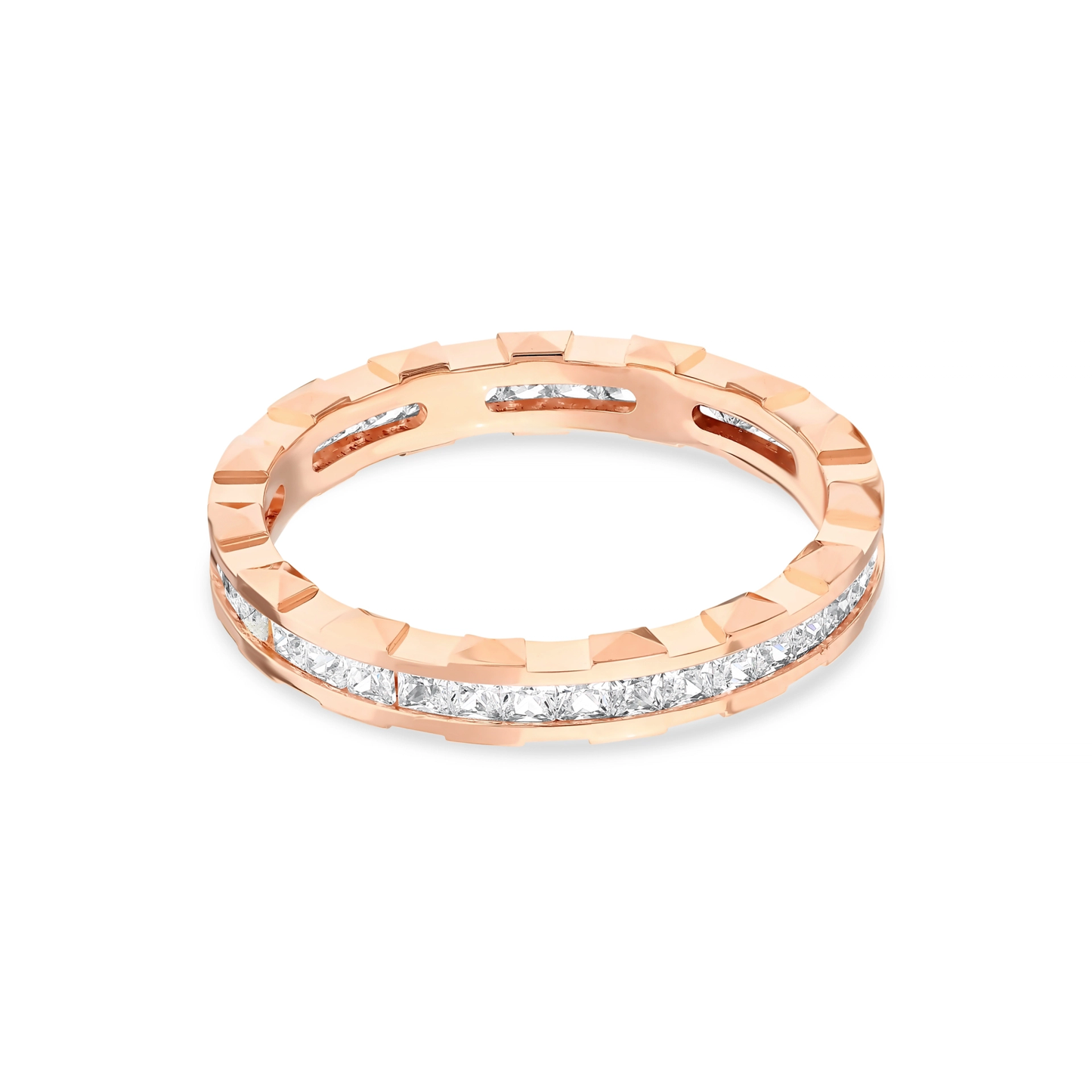 Verighetă ICON din aur cu cubic zirconia alb