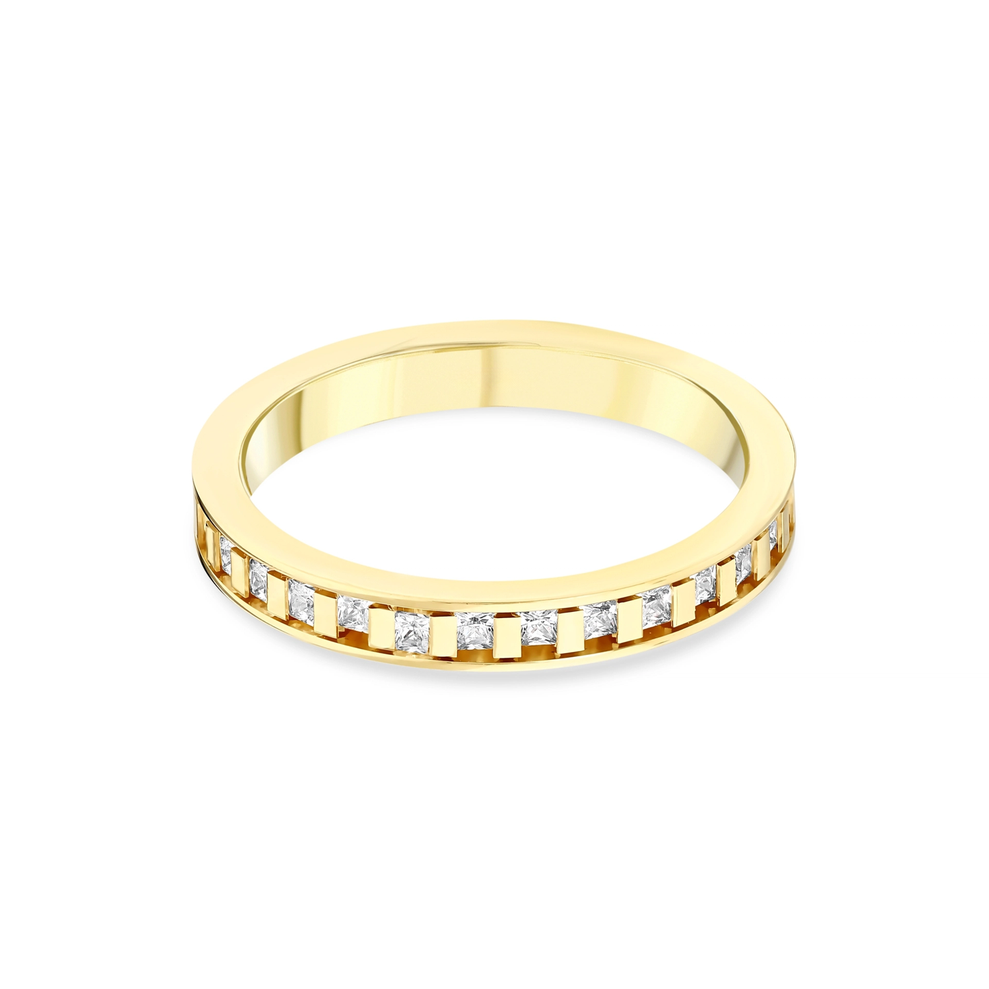 Verighetă ICON din aur cu cubic zirconia alb