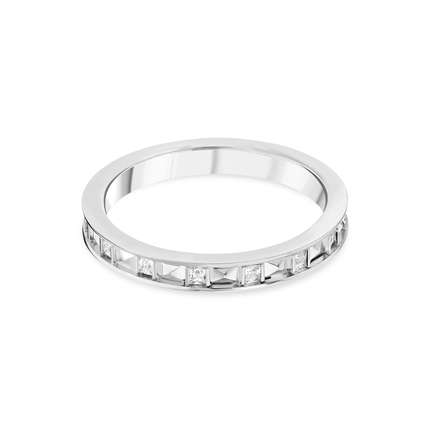 Verighetă ICON din aur cu cubic zirconia alb