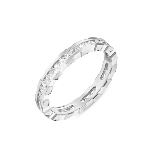 Verighetă ICON din aur cu cubic zirconia alb