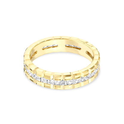 Verighetă ICON din aur cu cubic zirconia alb
