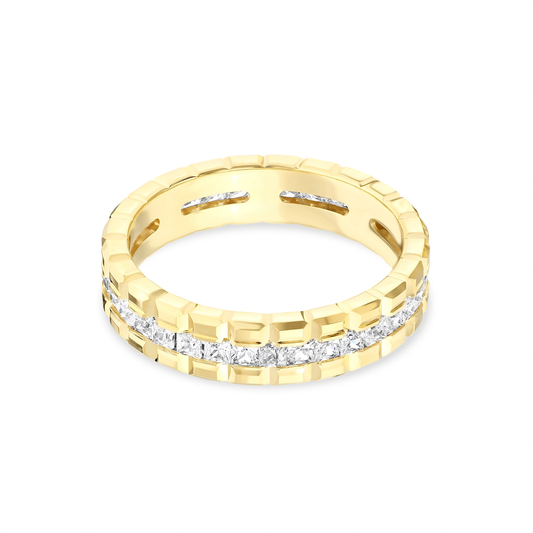 Verighetă ICON din aur cu cubic zirconia alb