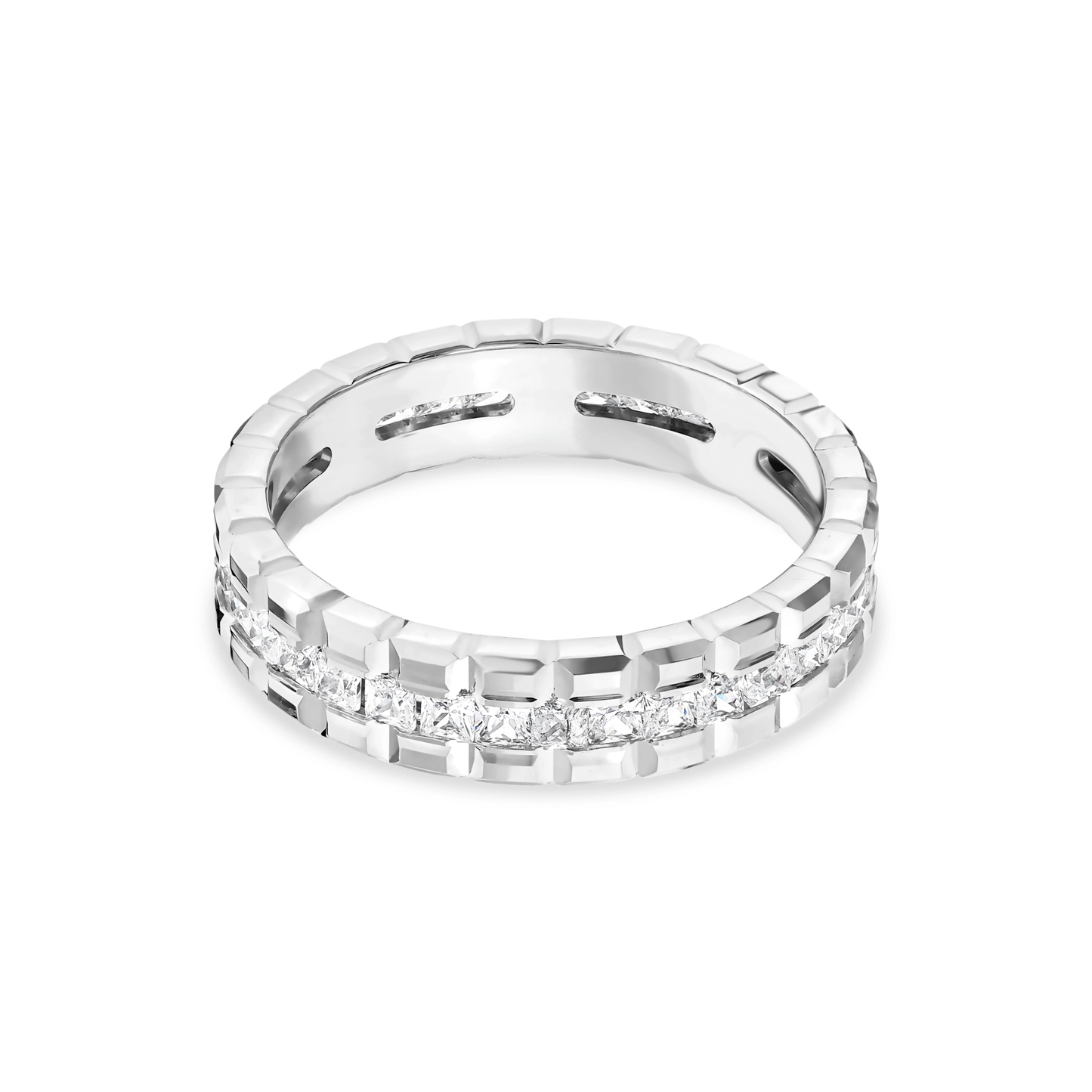 Verighetă ICON din aur cu cubic zirconia alb