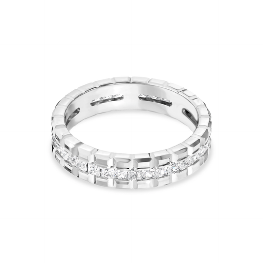 Verighetă ICON din aur cu cubic zirconia alb