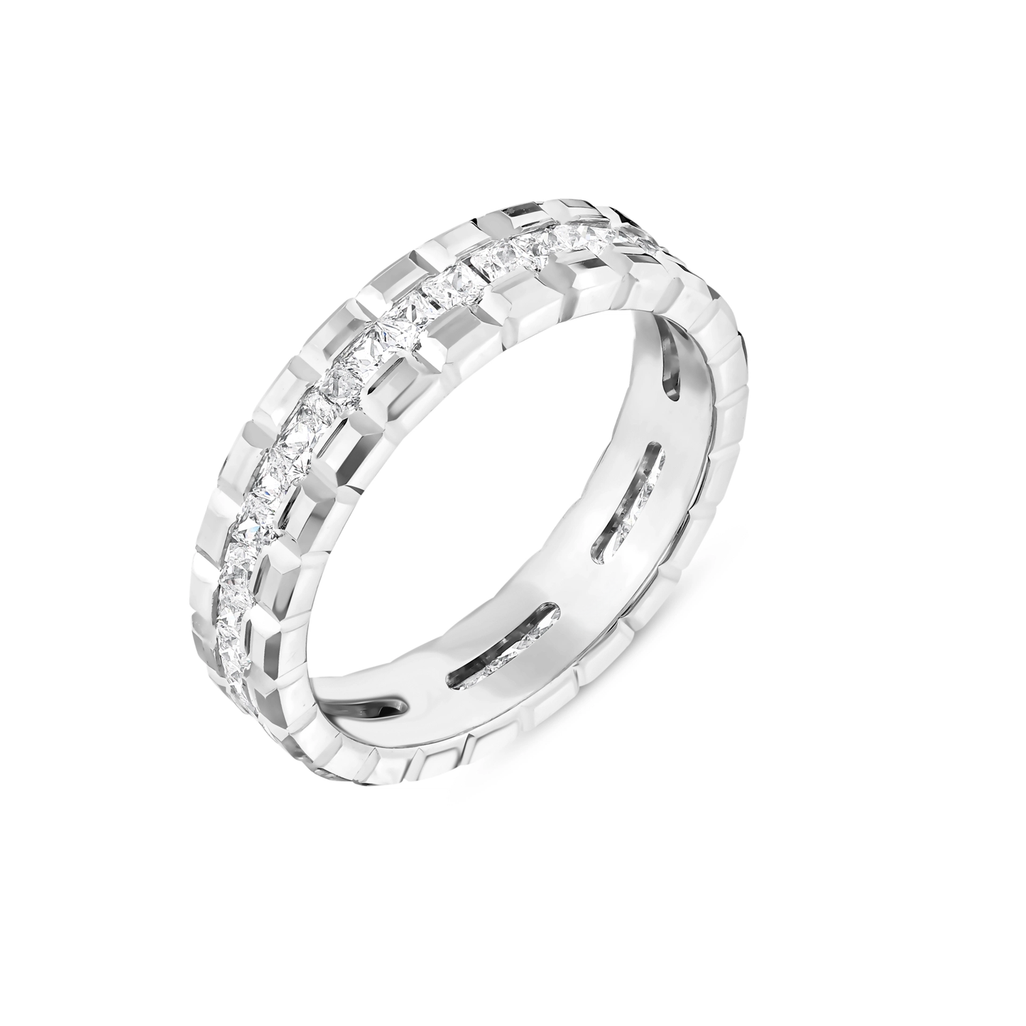 Verighetă ICON din aur cu cubic zirconia alb