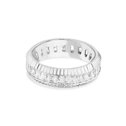 Verighetă ICON din aur cu cubic zirconia alb